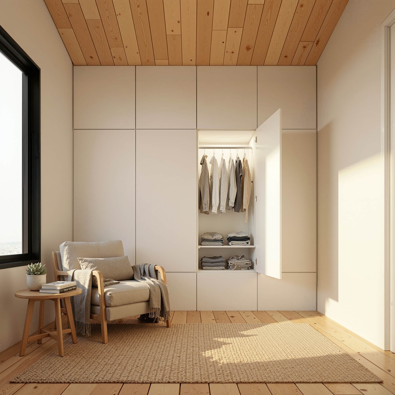 Full Width White Wardrobe